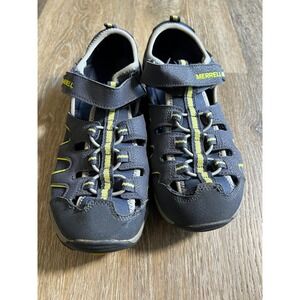 Merrell Hydro Hiker Boys Grey Lime Green Water Sandals Shoes Size 7M MC56242Y-ML